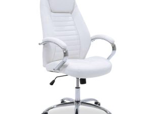 Καρέκλα Γραφείου Διευθυντή Sonar Με Pu Λευκή 61X57X120-128Cm 033-000008