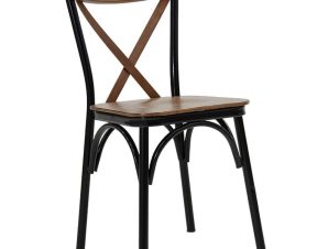 Καρέκλα Alora 190-000019 42x49x82 Walnut-Black