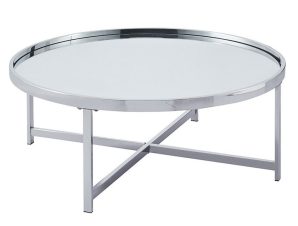 Τραπέζι Σαλονιού Tristan 138-000018 Φ105x40cm Silver