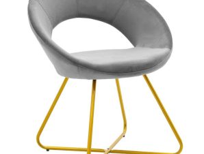 Καρέκλα Valentina 029-000135 67,5x60x75,5cm Grey-Gold