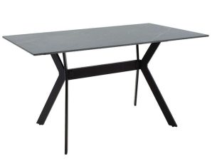 Τραπέζι Olivet 029-000142 180x90x75cm Marble Effect Black