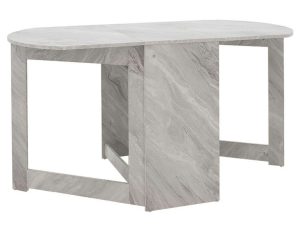 Τραπέζι Πολυμορφικό-Επεκτεινόμενο Nadine 049-000060 160x80x76,5cm Marble Effect White