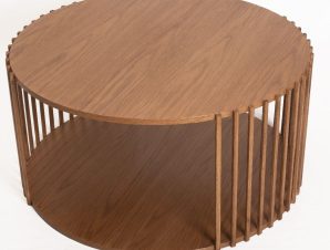 Τραπέζι Σαλονιού από Φυσικό Ξύλο Δρυς Φ85Χ45cm