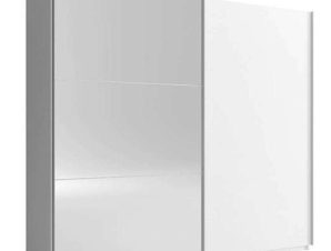Ντουλάπα Δίφυλλη Συρόμενη Με Καθρέπτη 24112-MK2w-150 150x214x63cm White