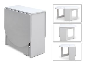 Τραπέζι μελαμίνης Winslet Megapap επεκτεινόμενο χρώμα λευκό 34(63+63)x80x76εκ. – MegaPap – 0207919